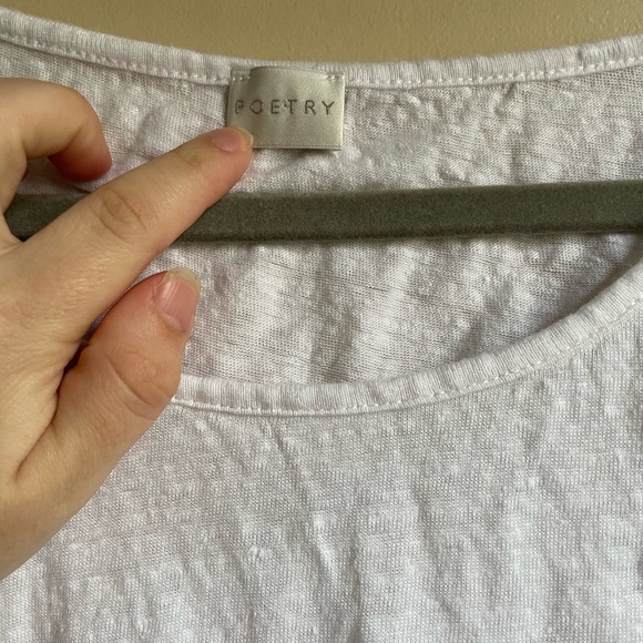 Poetry 100% Linen Tank Size 10 white muscle tank - Picture 2 of 6